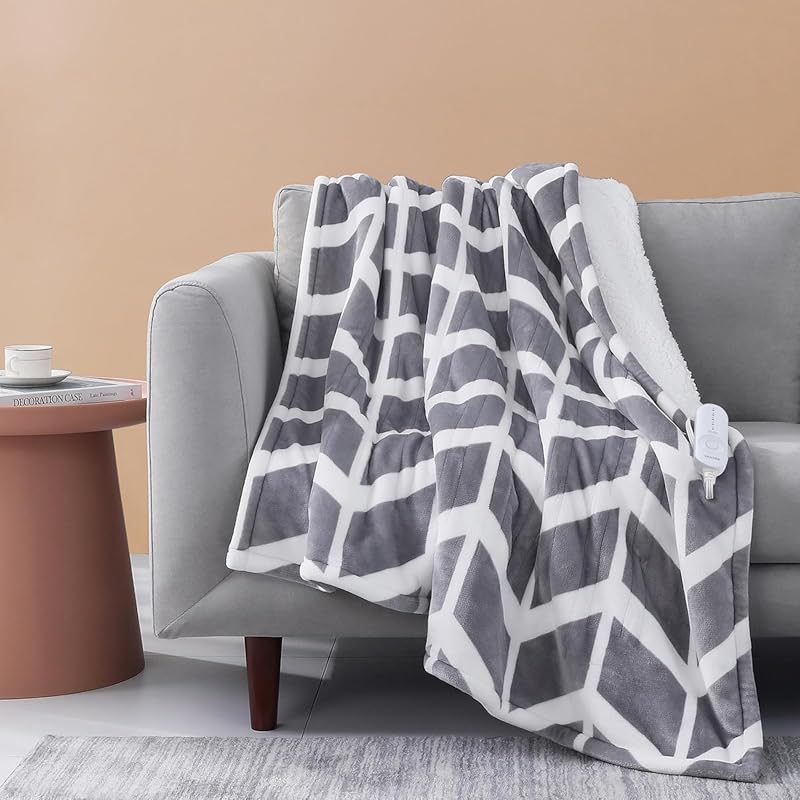 VENTIMI Heated Throw Blanket 50x60 with 5 Heat Levels, 3-Hour Auto Off