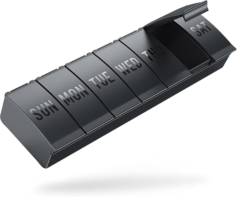 Barhon Large Weekly Pill Organizer for Big Vitamins and Fish Oil, Trav