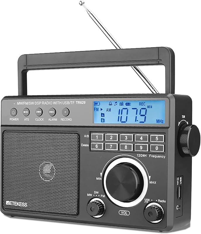 Retekess TR629 Digital Shortwave Radio: AM FM DSP, Backlit LCD, Digita