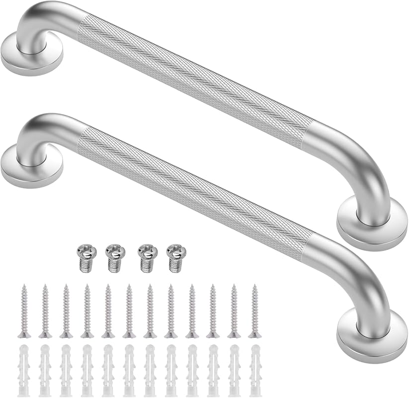 2-Pack 18-Inch Stainless Steel Anti-Slip Shower Grab Bars - Bathroom S