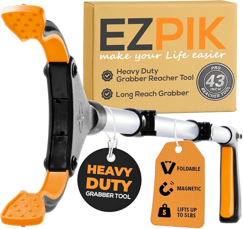 EZPIK Pro 43-Inch Foldable Grabber Reacher for Seniors - Heavy-Duty Tr