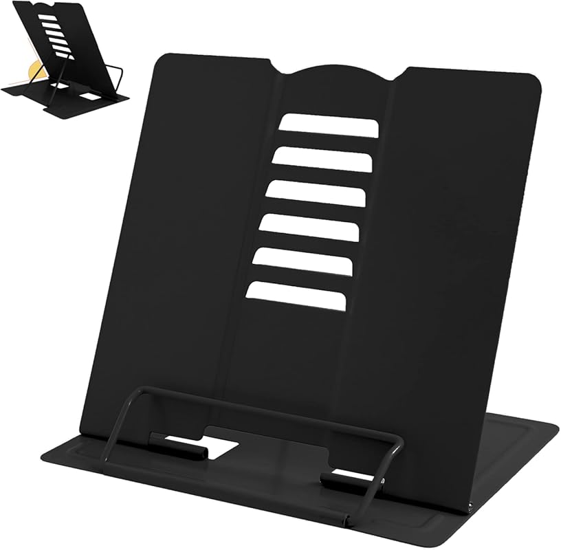 Camelmother Metal Book Holder: Adjustable Book Stand for Reading, Stur