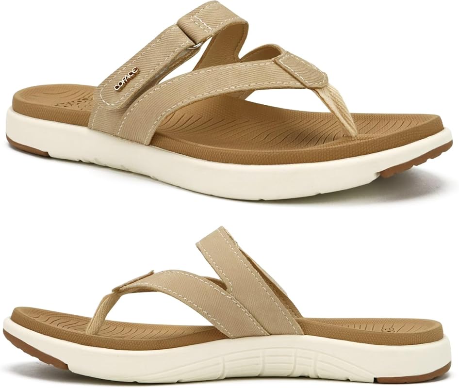 COFACE Women's Fashion Orthotic Flip Flops: Lightweight Slip-On Thong