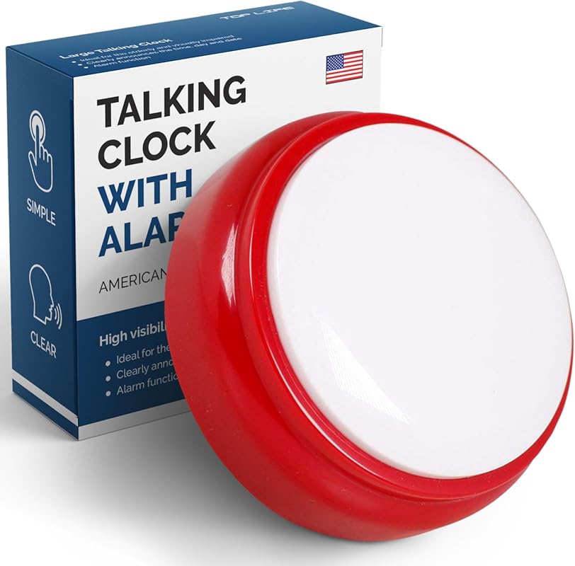 Top Life Talking Clock for Elderly Blind with Clear English Voice, Tim