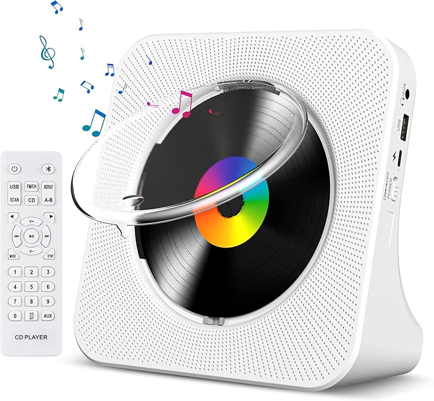 Gueray Portable CD Player featuring Bluetooth, HiFi Speakers, Timer, L