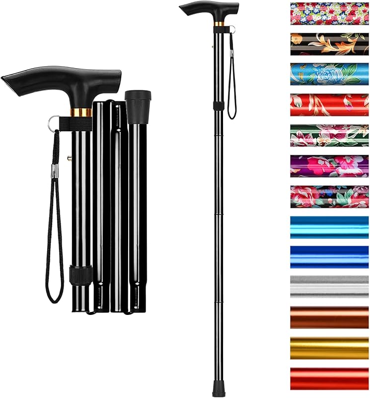 supregear Folding Cane for Elderly and Disabled - 5-Level Adjustable H