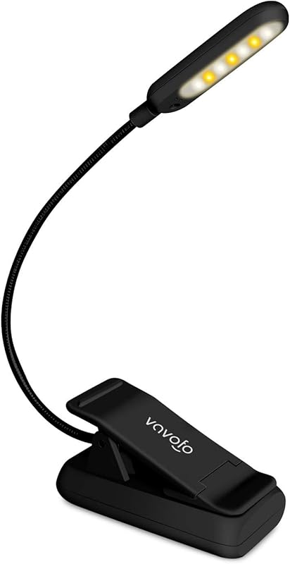 VAVOFO Rechargeable 7 LED Clip-On Reading Light with Power Indicator: 