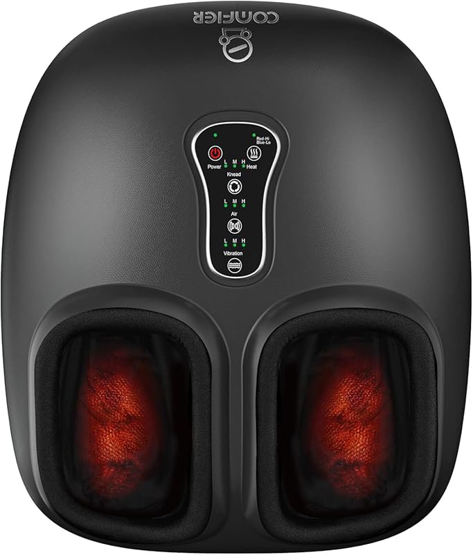 COMFIER Shiatsu Foot Massager: Heat Vibration Rolling Compression - FS