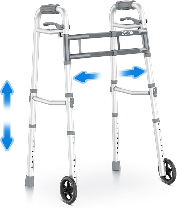 Delog Narrow Folding Walker for Seniors with Trigger Release, 5-Inch W