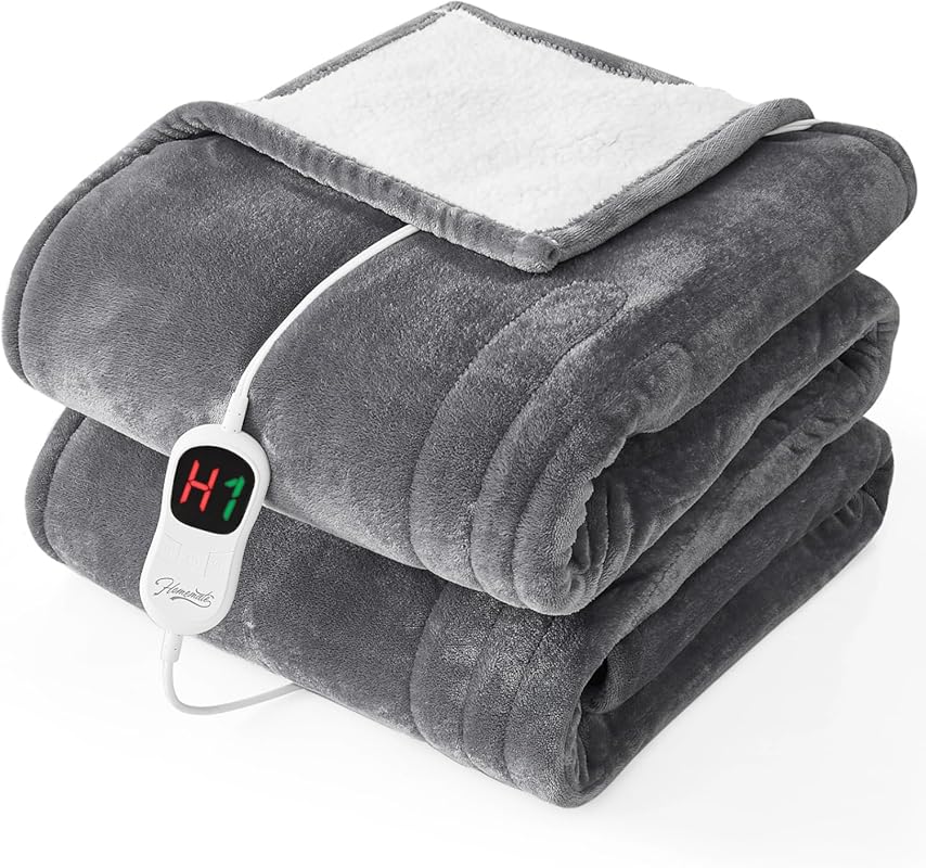 Homemate Twin Heated Blanket with 10 Heat Levels, 8-Hour Auto Off, Ove