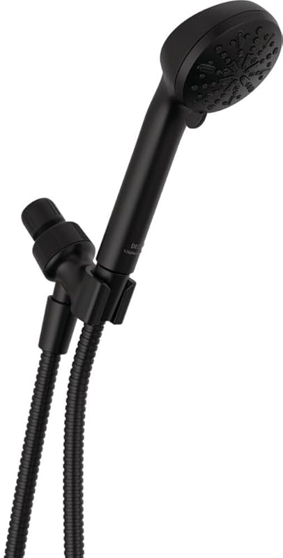 Delta Faucet 4-Spray Handheld Shower Head: Matte Black Detachable with