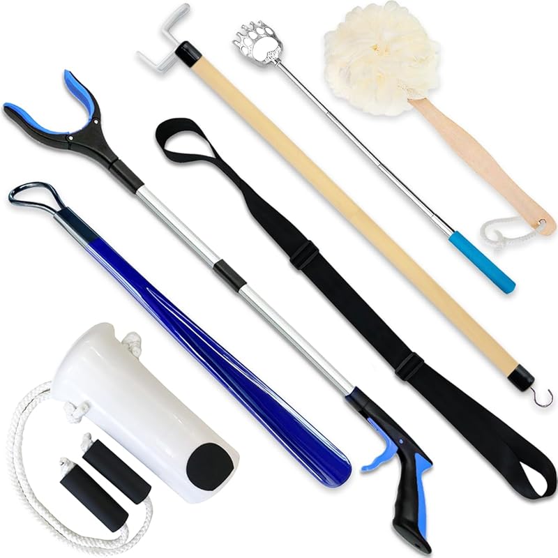 7PC Hip Replacement Prime Kit: For Seniors After Surgery with Grabber,
