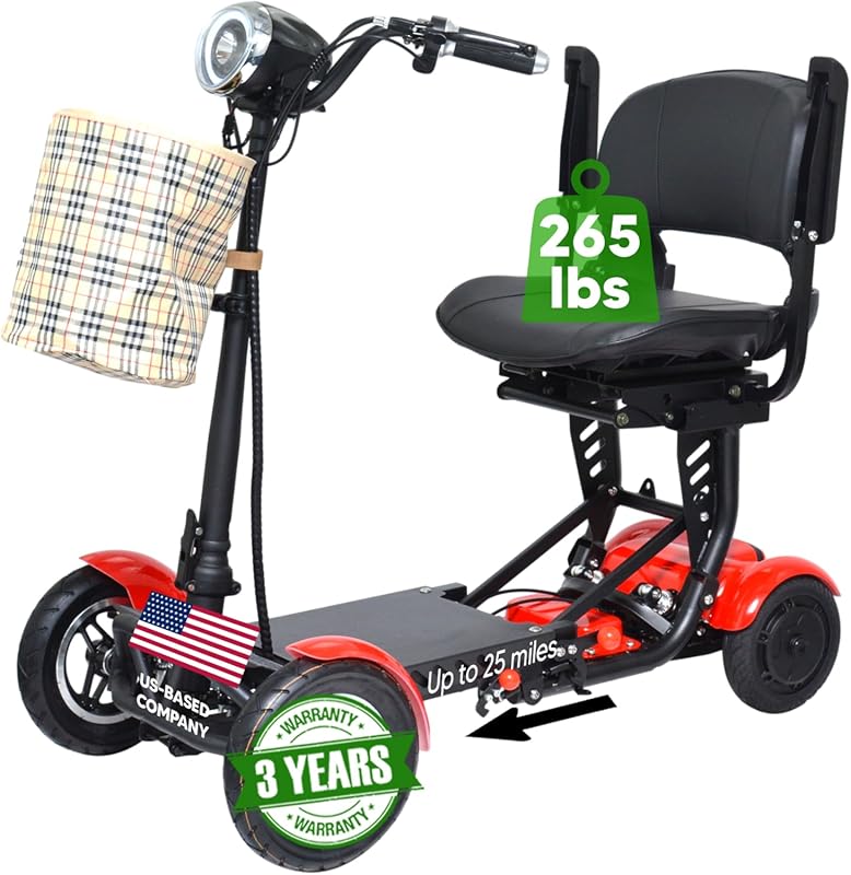 MS-3000 Electric Scooter for Adults, Foldable 4-Wheel Mobility Scooter