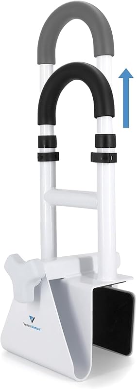 Vaunn Medical Height Adjustable Bathtub Handle Grab Bar and Safety Rai