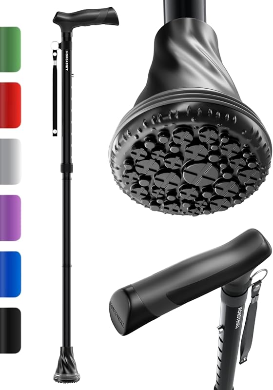 HONEYBULL Adjustable Walking Cane for Adults - Foldable, Lightweight,