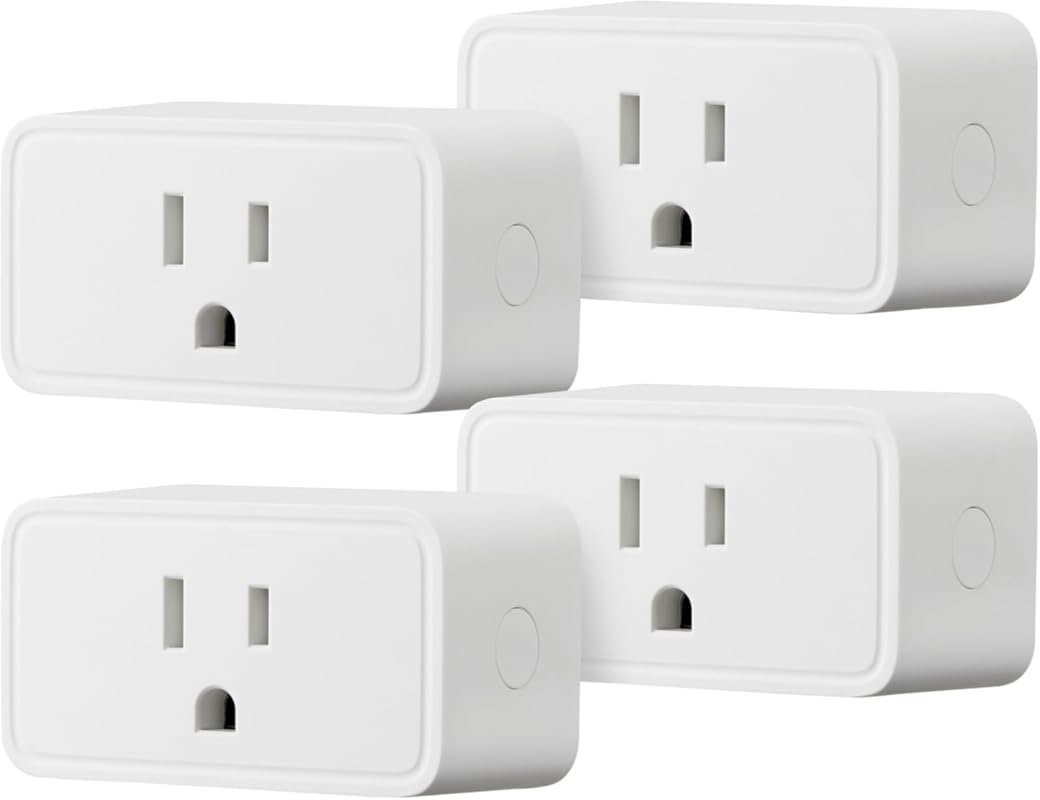 Amazon Basics Smart Plug 4-Pack: Compatible with Alexa Only, 2.4 GHz W