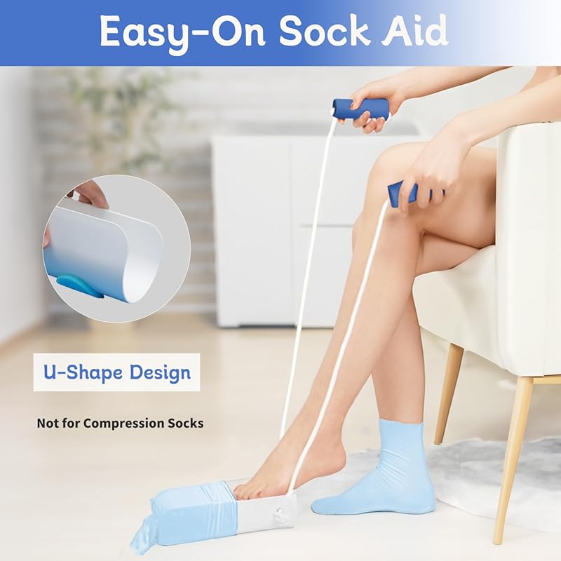 Sock Aid Device for Seniors, Elderly, Pregnant, Diabetics: Foam Handle