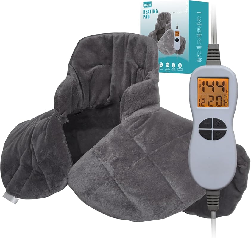 Ruqiji 19x24 Weighted Neck Shoulder Heating Pad: 12 Temperature Settin