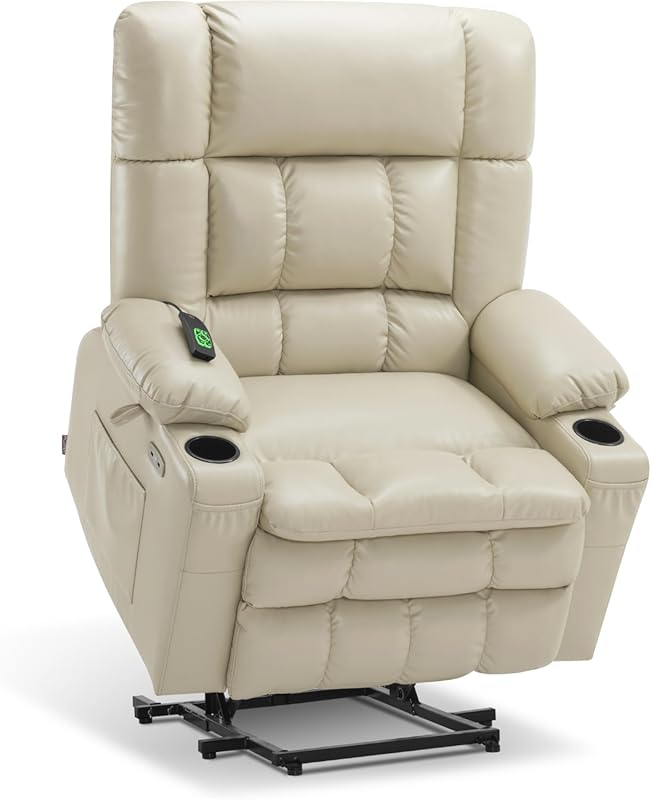 MCombo R7891 Dual Motor Power Lift Recliner Chair for Elderly: Lay Fla