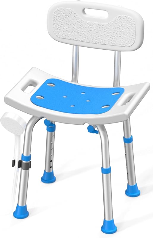HOMLAND 400 lb Shower Chair with Removable Back, Safety Bath Stool for