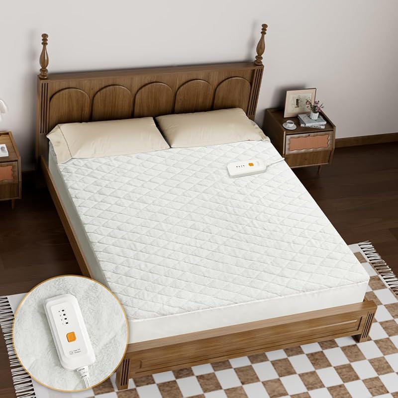 Twin Size Heated Mattress Pad: 4 Heat Settings, 10hr Auto Off, 39x75, 