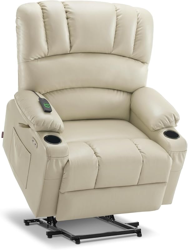 MCombo R7092 Oversized Power Lift Recliner Chair for Elderly: Heat, Ma