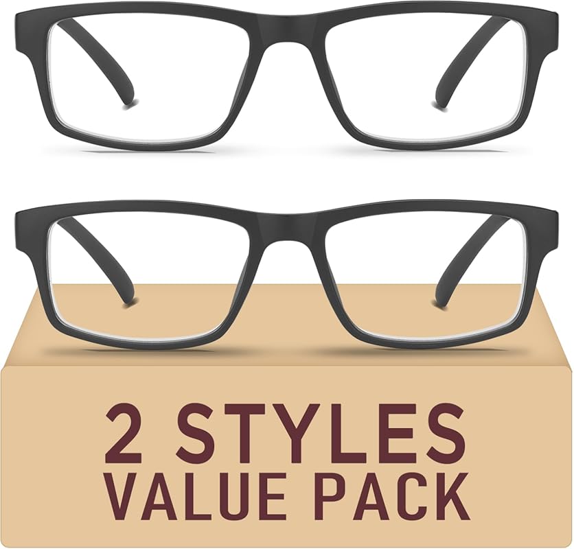 2 Pack Reading Glasses,Upgraded TR Blue Light Blocking Reading Glasses