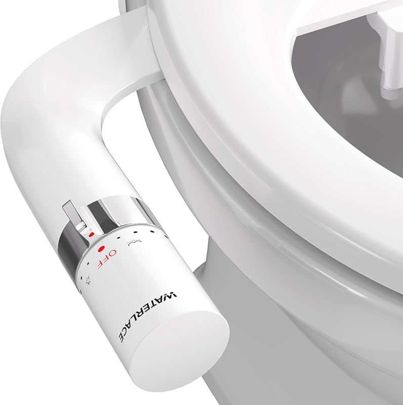 Ultra-Thin Non-Electric Bidet Attachment for Toilet: Dual Nozzles, Adj