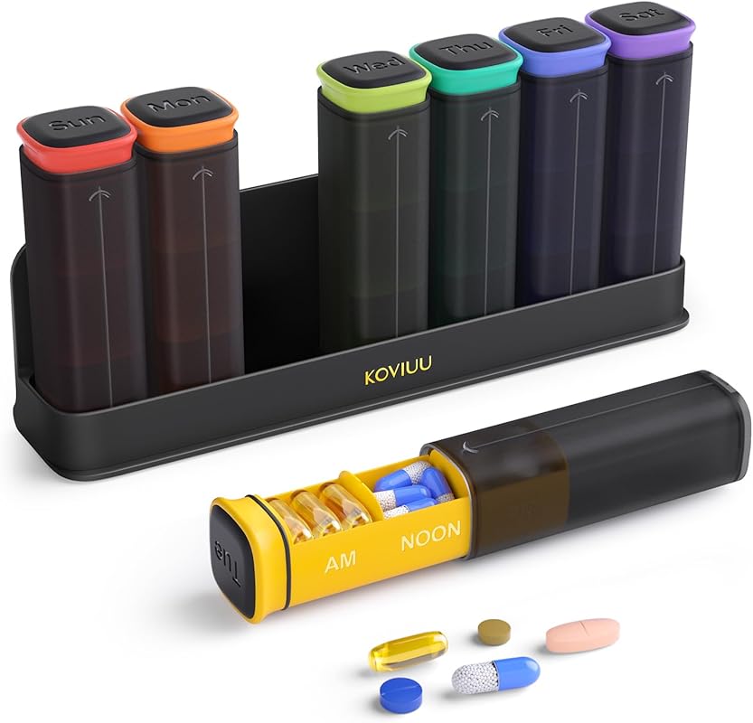 Weekly 3x Daily Pill Organizer, Detachable 7-Day Box, Large Travel Cas