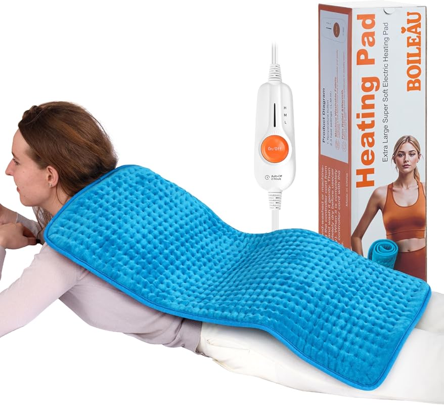 Boileau Heating Pad: Back & Period Cramps, 17x33 XXXL, 3 Heating Level