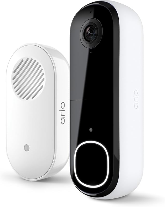 Arlo 2K Video Doorbell with Chime 2 - Wireless/Wired, Two-Way Audio, N