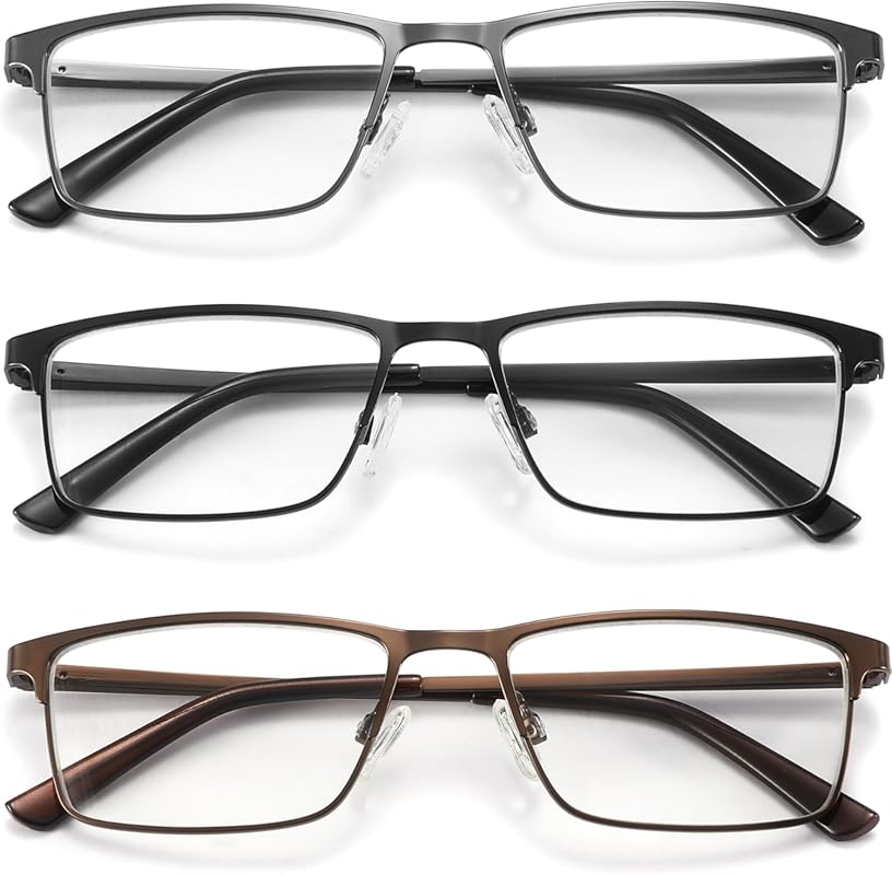 3 Pack Blue Light Blocking Reading Glasses Men Readers Anti Glare UV L