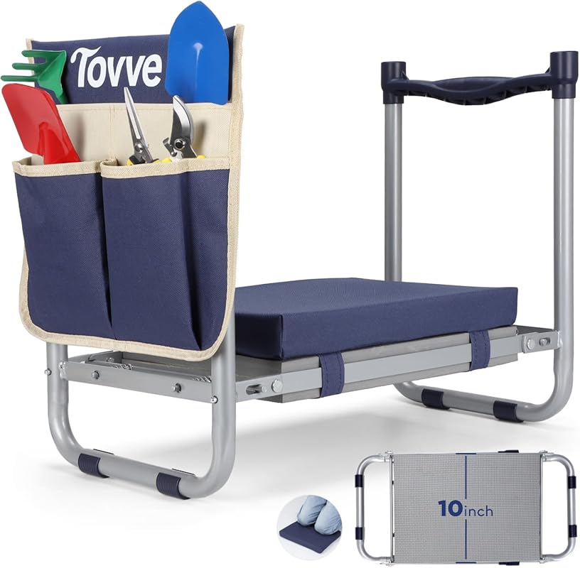 Foldable Garden Kneeler and Seat - Heavy Duty Stool with 10