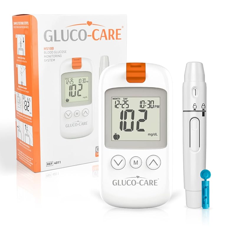 Glucose Meter & Test Kit with Large Clear Display, 500 Memory, 5-Secon