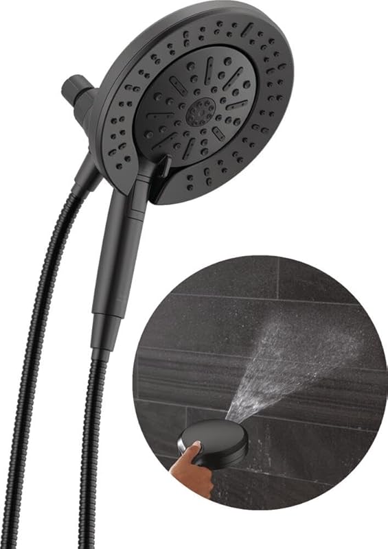 Delta In2ition 2-in-1 Shower Head with Handheld: 6-Setting High Pressu