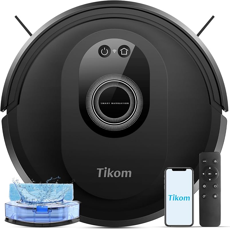 Tikom Robot Vacuum and Mop Combo with 5000Pa Suction, 150-Minute Max R