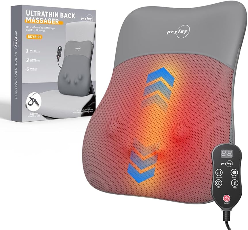 Rolling Up and Down Back Massager with Heat, 4D Kneading Deep Tissue f