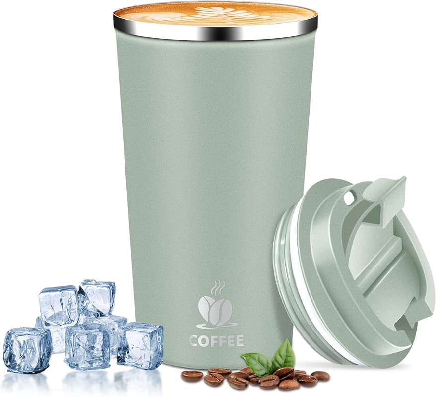 17oz Insulated Stainless Steel Travel Tumbler - Flip Lid Leak Proof, R