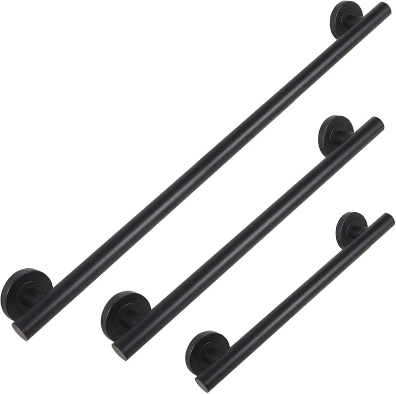 Lava Odoro ADA-Compliant 3-Pack Matte Black Stainless Steel Shower Gra