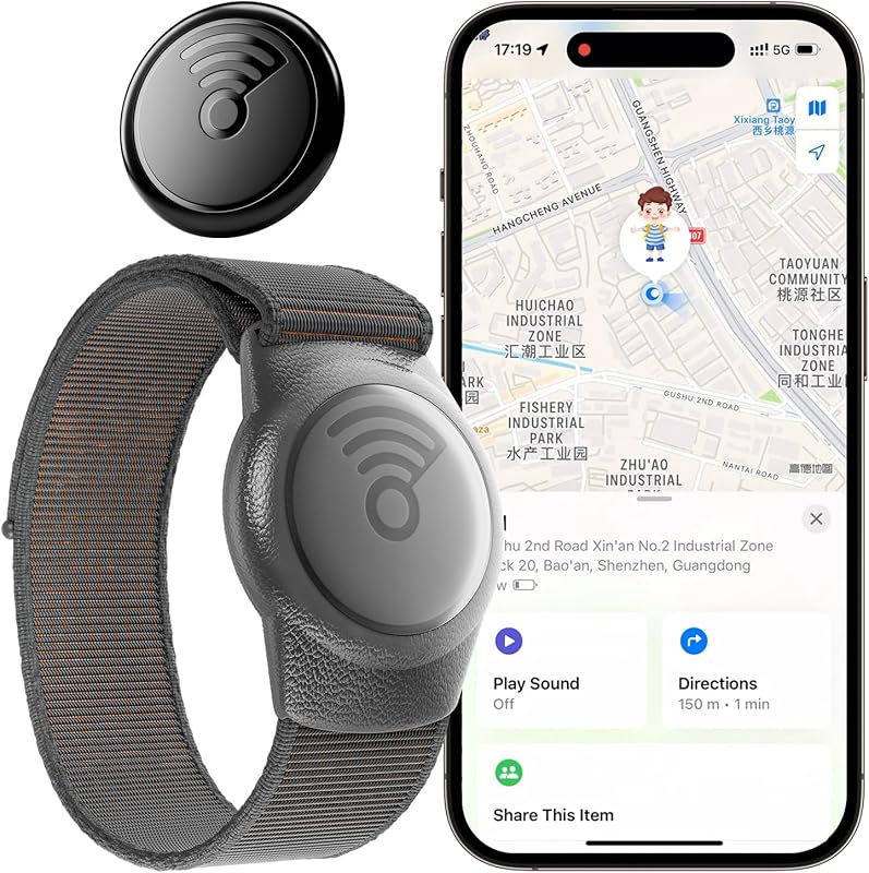 No Monthly Fee GPS Tracker for Kids Elderly Pets: Find My, Anti-Remova