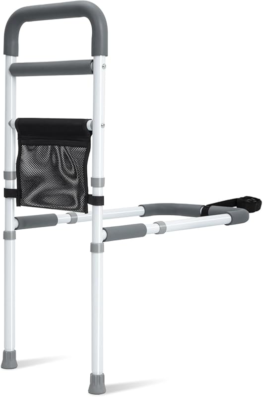 Elderly Bed Safety Rail: Adjustable Support Leg Grab Bar Cane with Sto