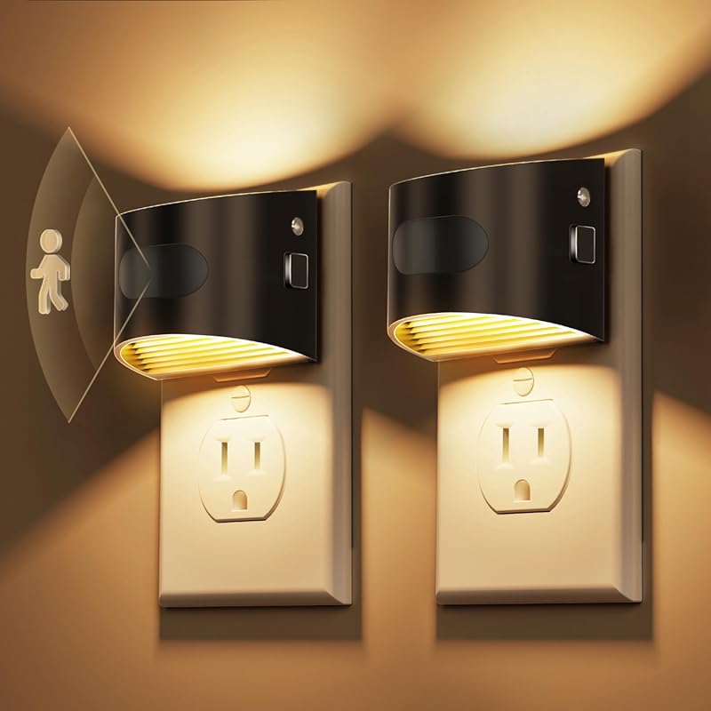 L LOHAS Motion Sensor Night Light with Dusk to Dawn, 2-Pack, LED, Plug