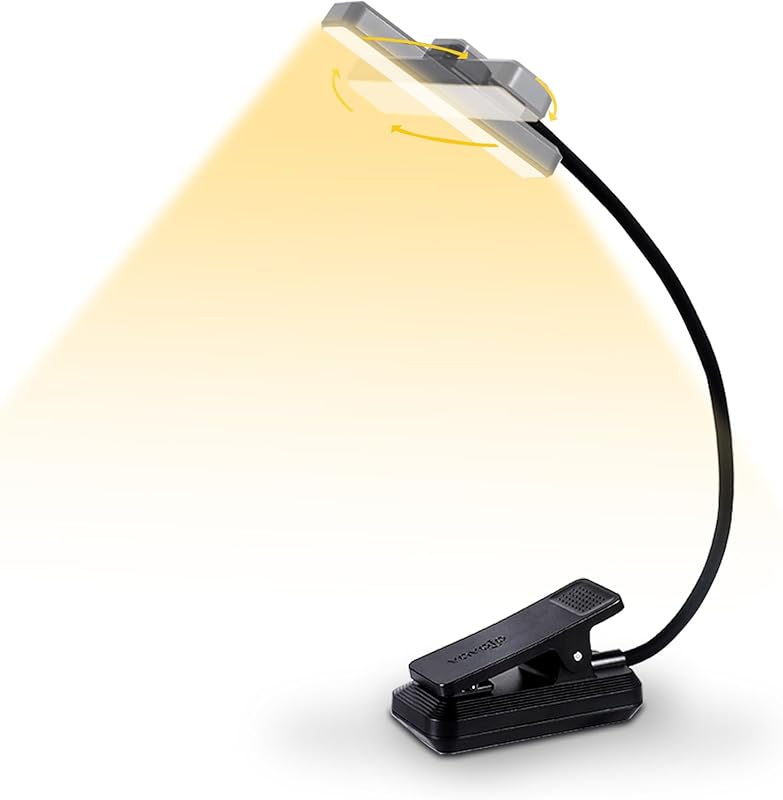 VAVOFO Rechargeable Rotatable 24 LED Book Light: 3 Color, 9 Brightness