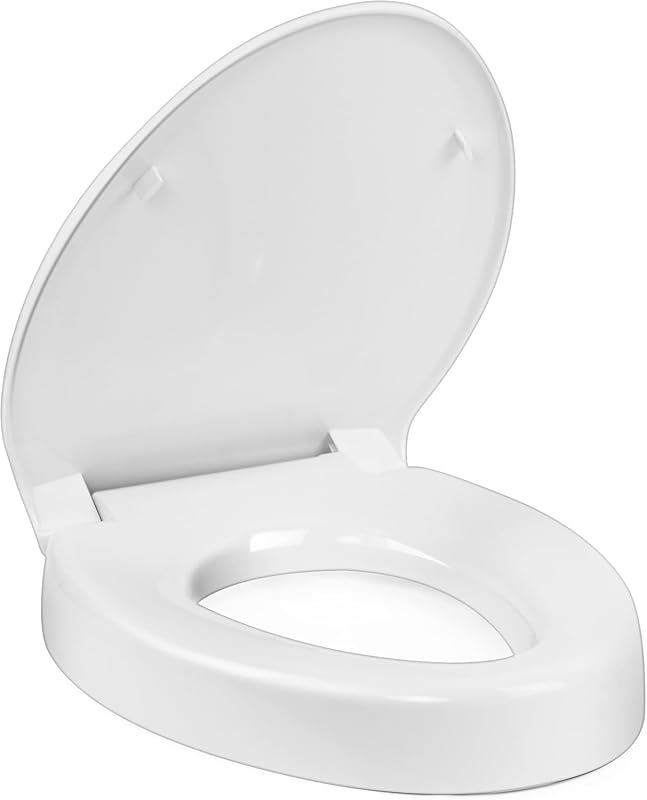 Raised Toilet Seat for Elongated Toilets - 3-Inch Elevation, Slow Clos