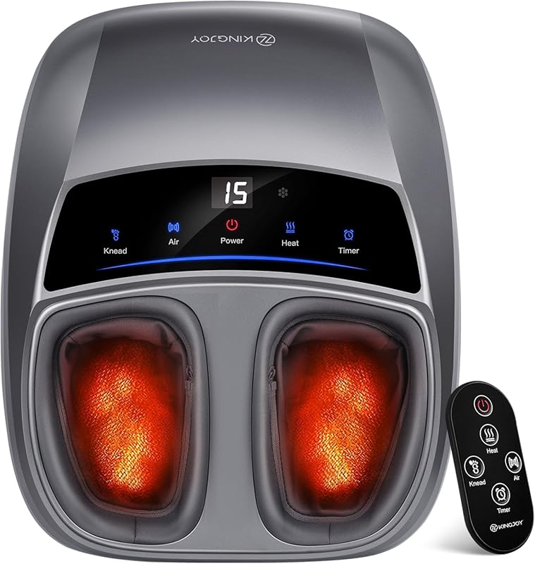 KINGJOY 2026 Upgraded Foot Massager with Heat - Shiatsu Neuropathy Pla