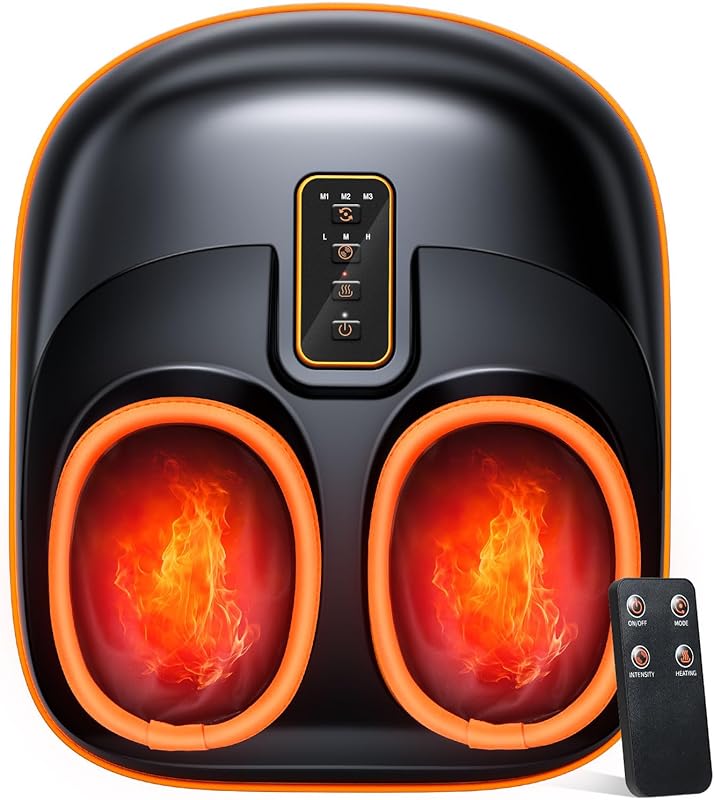 Foot Massager with Heat - 6 Airbags 29 Nodes Deep Rolling Shiatsu Neur