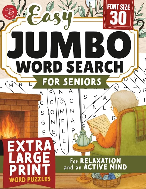 Easy Jumbo Word Search for Seniors: Extra Large Print Word Puzzles for