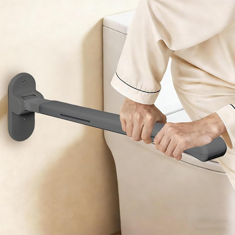SPECILITE Heavy Duty Toilet Grab Bar 445 lb - Wall-Mounted Flip-Up wit