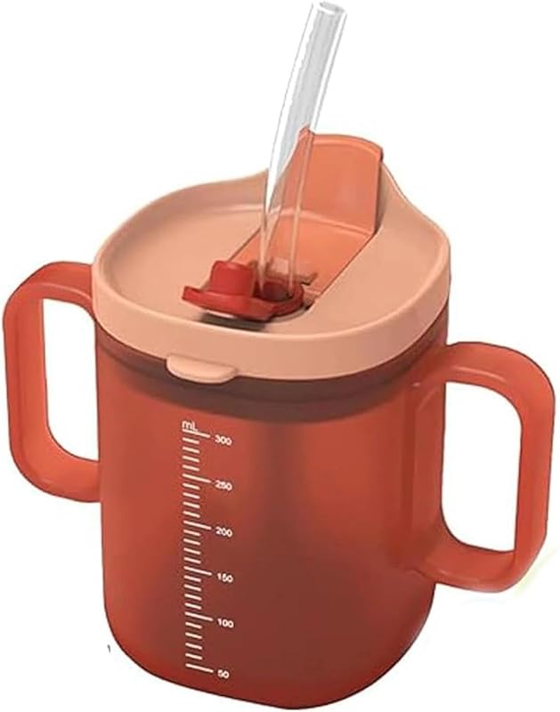 10.2oz Spill Proof Sippy Cups: 2 Handles & Straw Lid, Dishwasher Safe