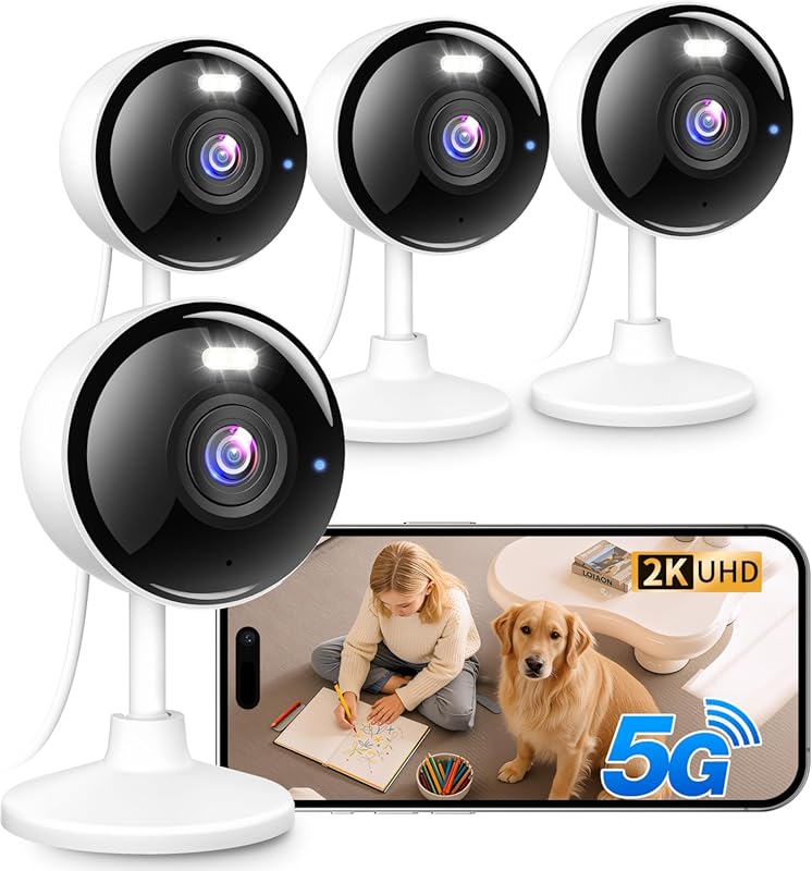 2K K07-4P Indoor Outdoor Security Camera: 5G 2.4G WiFi, Baby Pet Dog C